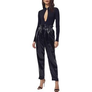 Aritzia Wilfred Jive Faux Leather Paperbag Pants in Black | Small
